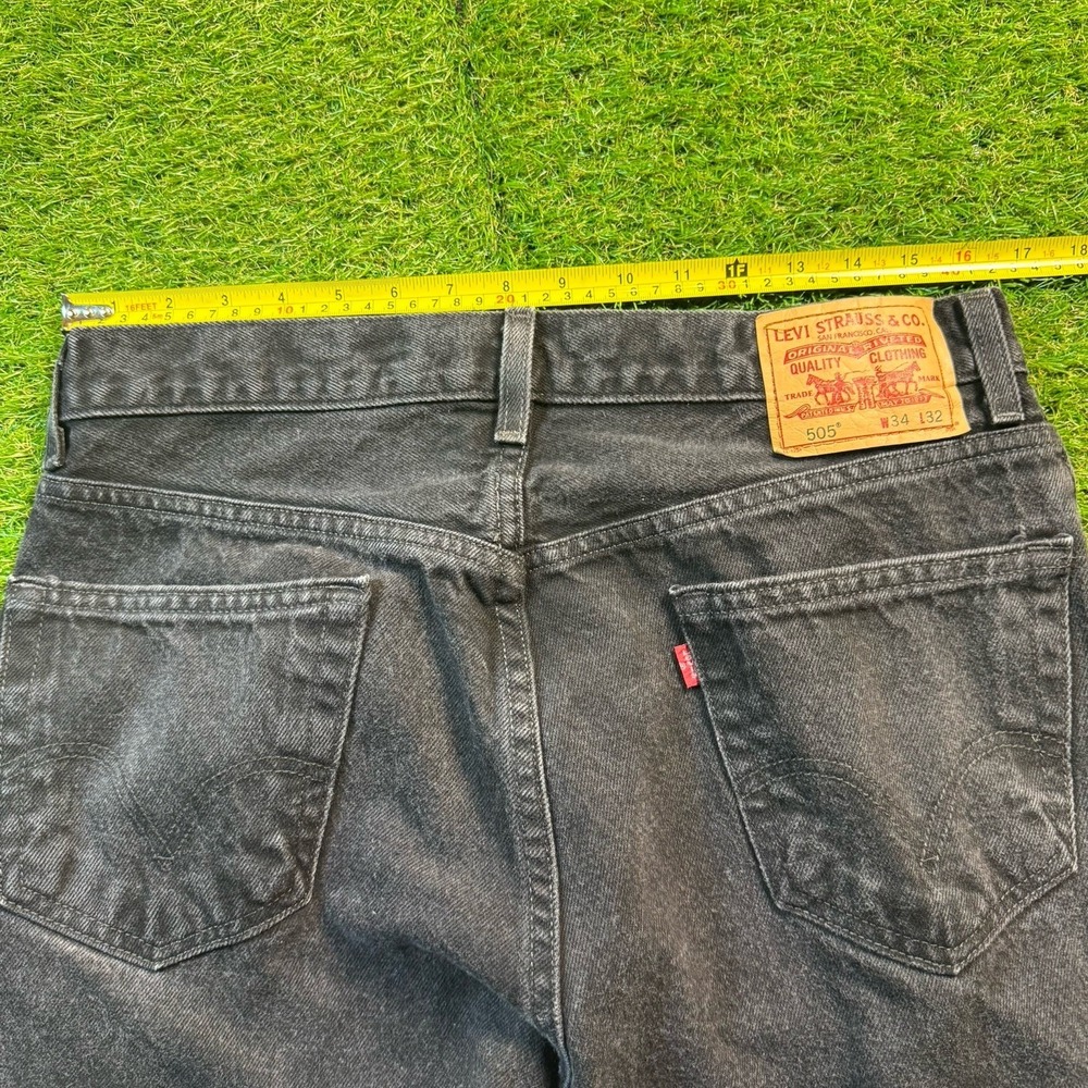 Vintage Levi's 505 Jeans Mens 34x32 (Fits 33x31) Black Y2K Grunge Baggy Goth Emo - Picture 13 of 14